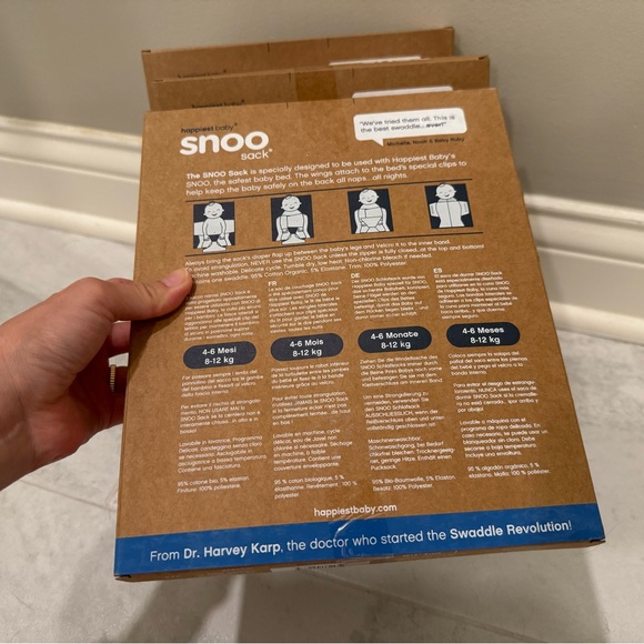 Happiest Baby SNOO Sacks - GRAY with white stars - Picture 5 of 9